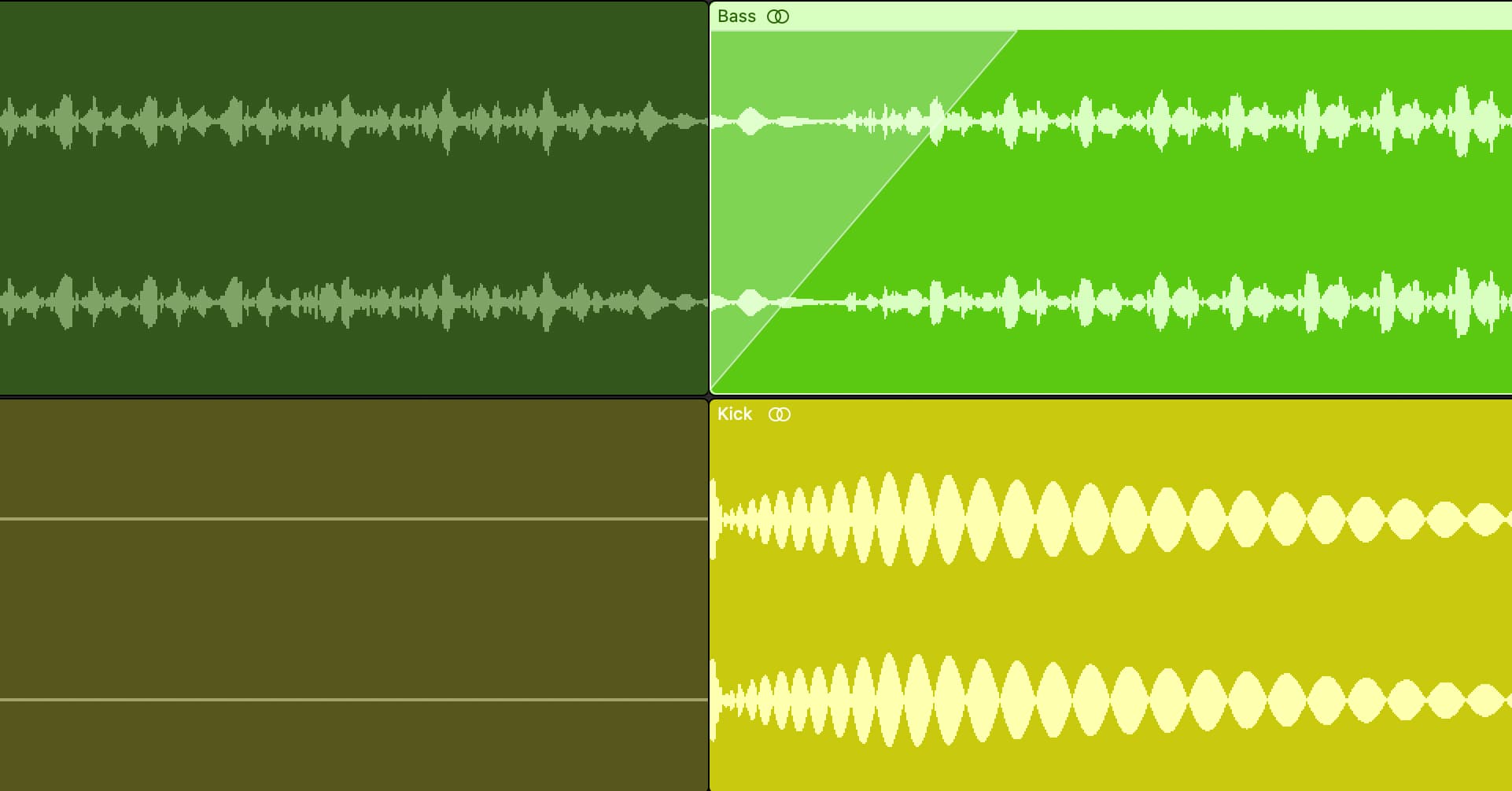 cut the audio of the bass and fade it back in so the kick can be heard perfectly on that first beat