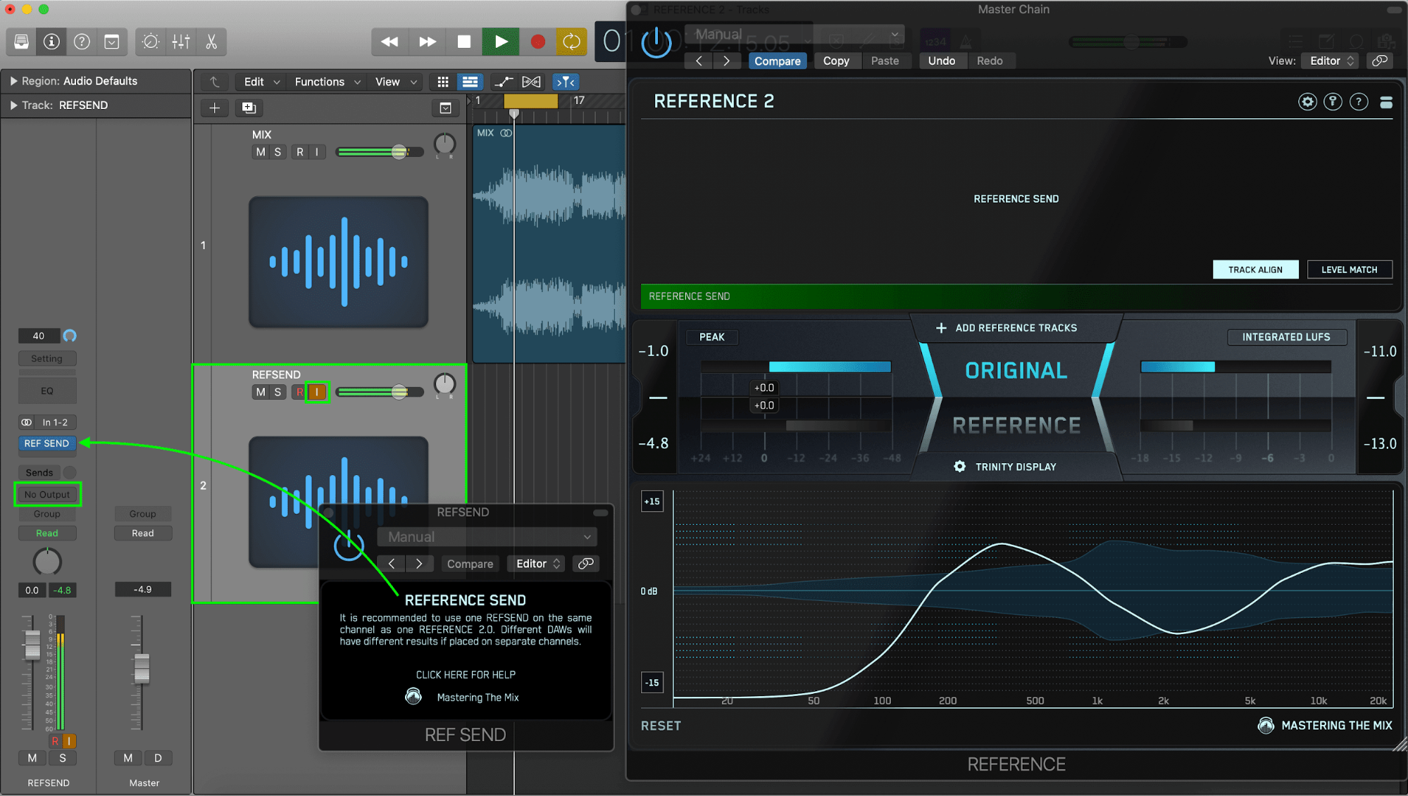 Set up REFSEND and REFERENCE in your DAW