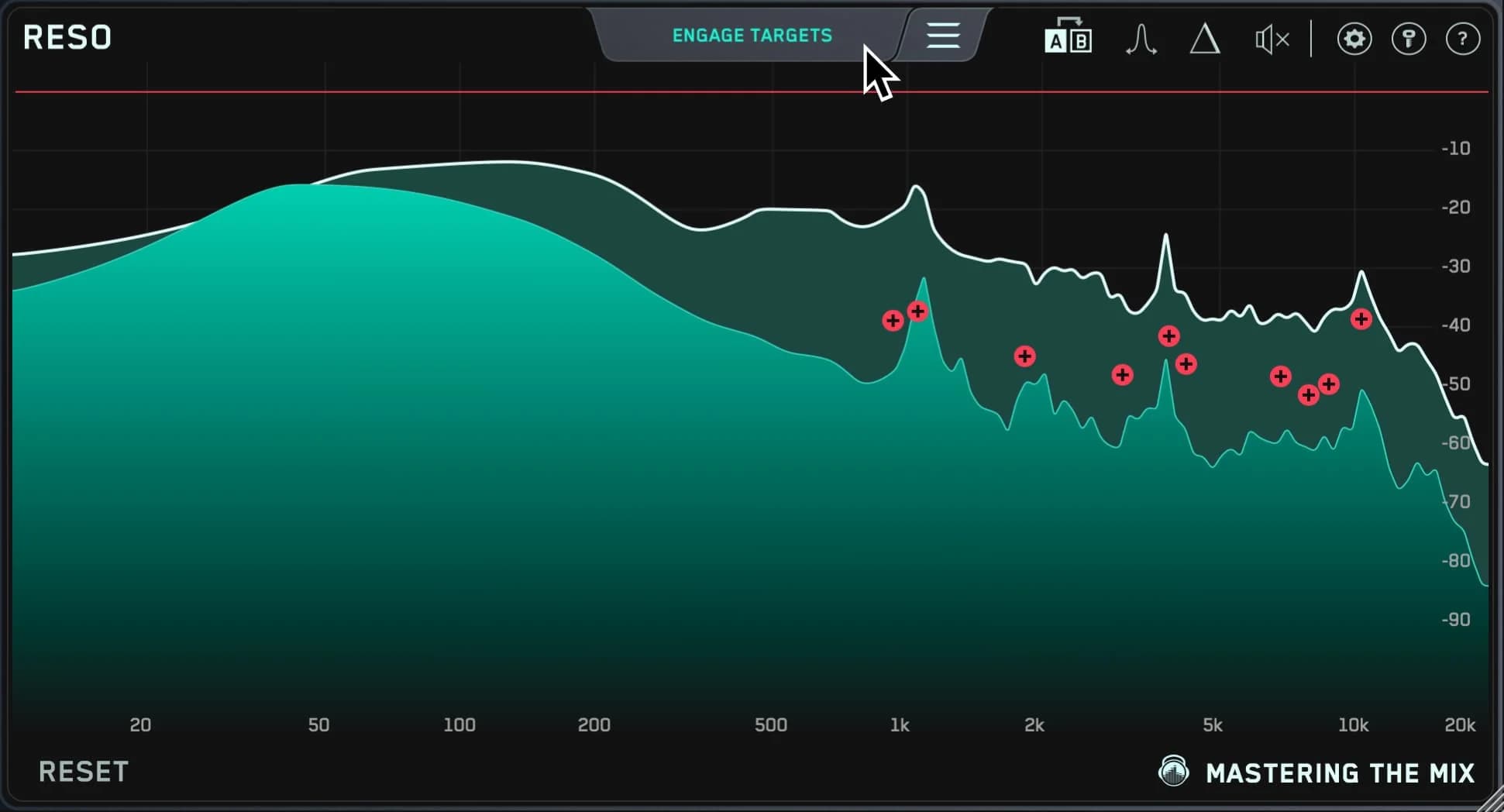 RESO will then automatically identify problem frequencies by sampling the input spectrum multiple times per second