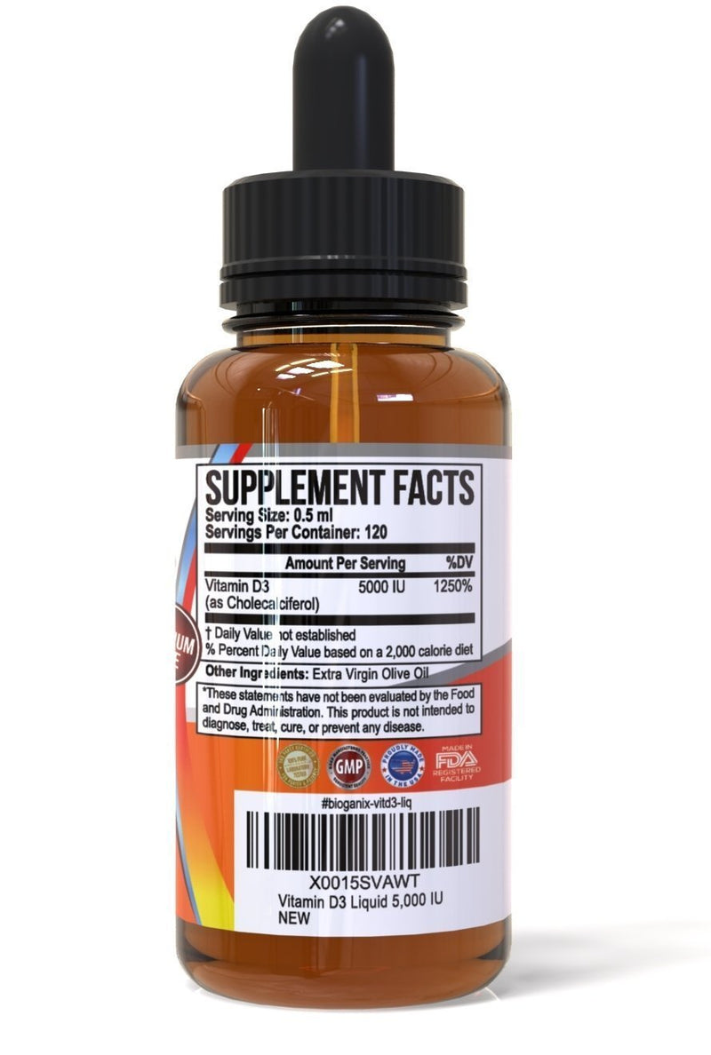Vitamin D3 5000 Iu Liquid Supplement 120 Servings Bioganix