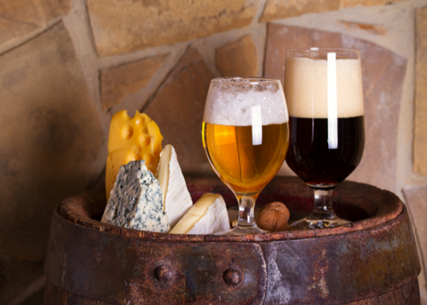 Belgian beer with cheese
