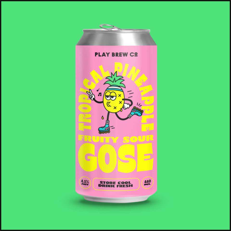 Play Brew Co, Tropical Pineapple Fruity Sour Gose, 4.5%, 440ml - The Epicurean