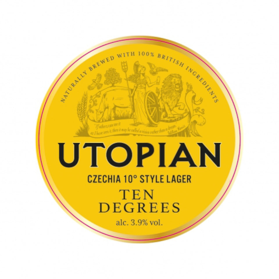 Utopian, Ten Degrees, Czechia Style Lager, 3.9%, 440ml - The Epicurean