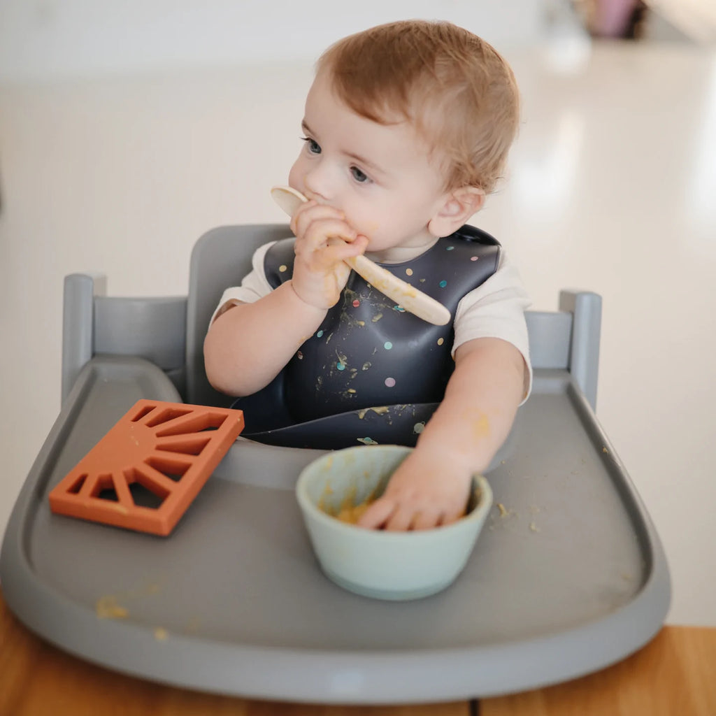 Silicone Toddler Starter Spoons 2-Pack (Natural/Shifting Sand) - The Brass  Owl