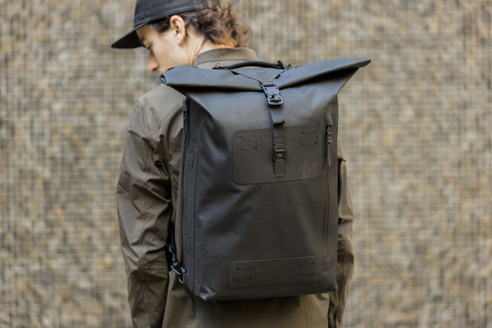 Roll Top Backpack Waterproof | Black Ember