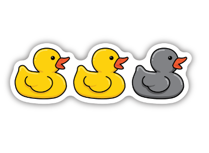 Duck Duck Gray Duck Sticker