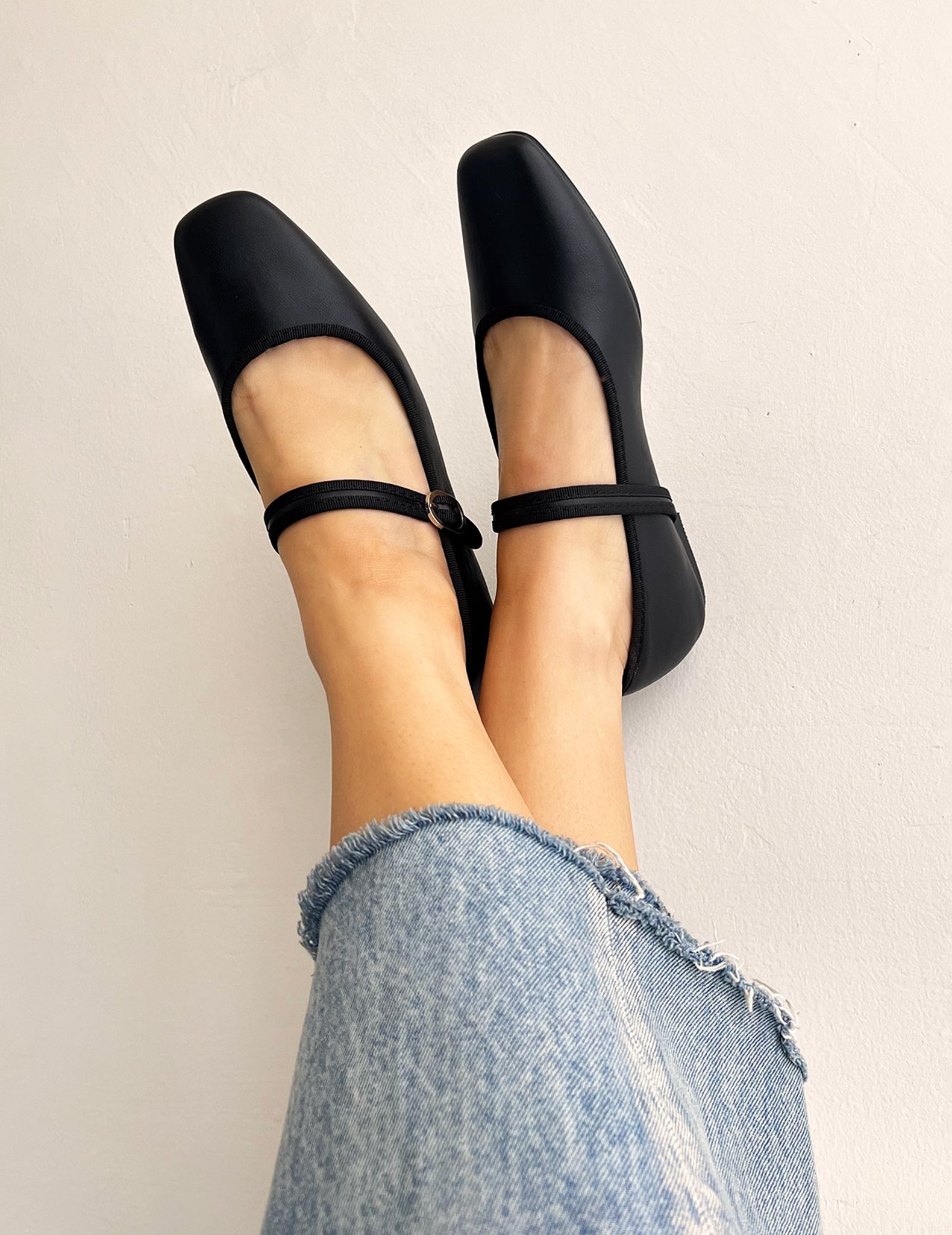 Eloise Black Vegan Leather Ballet Flats