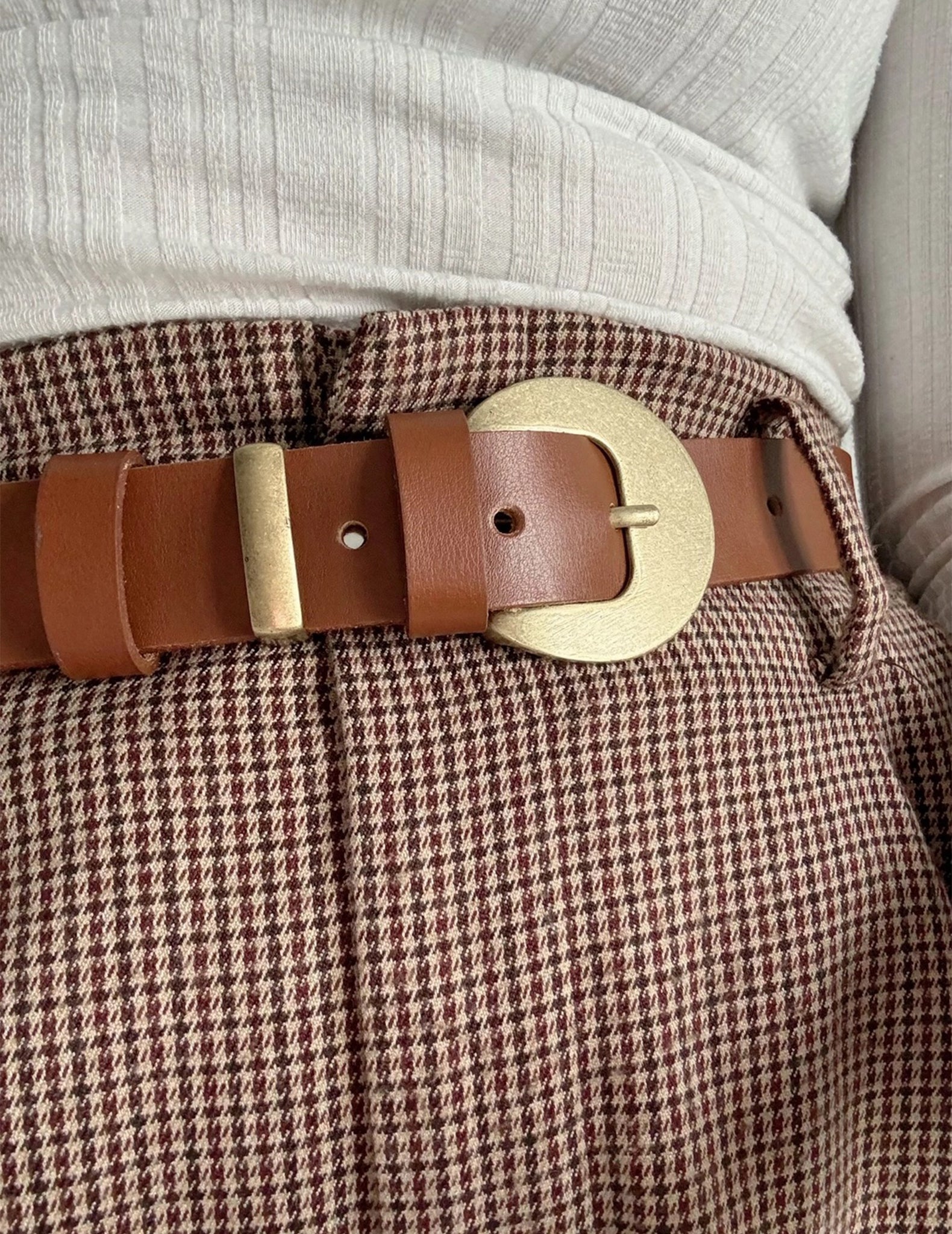 Luna Brown Leather Belt