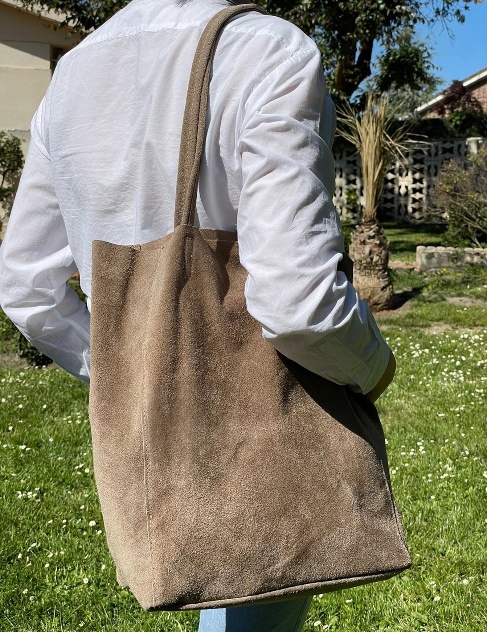 Vita Brushed Suede Tote Bag