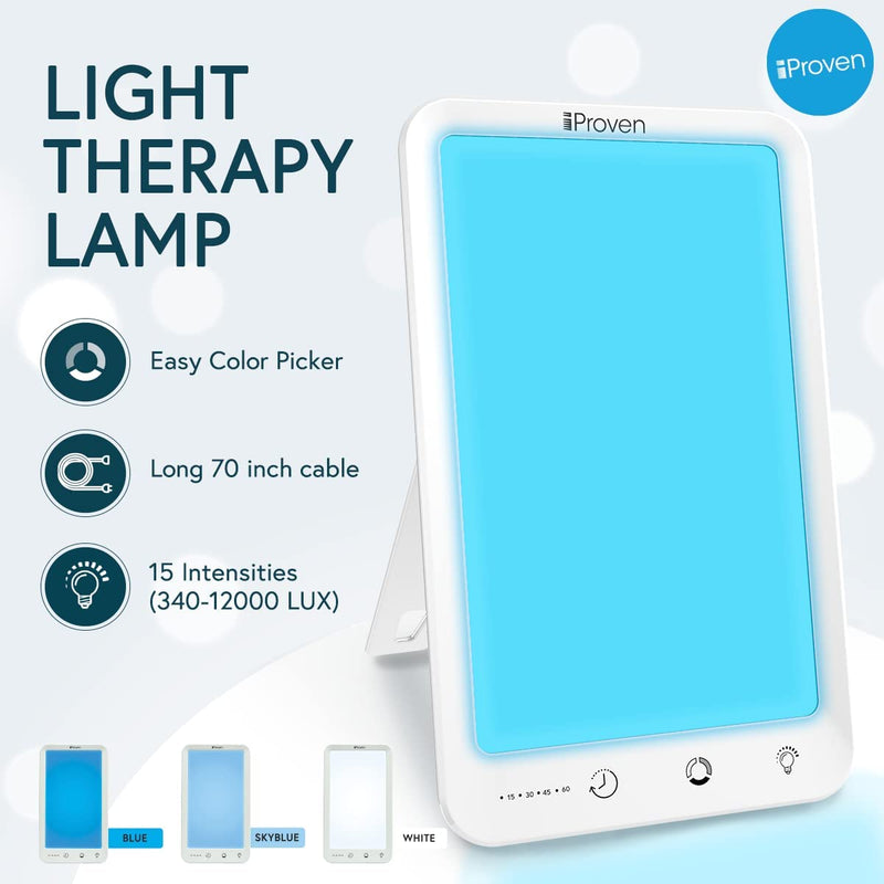 New 2023 iProven SAD Light Therapy Lamp - Low-Intensity Blue Light