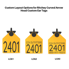 CCK SELLS CURVED ARROW 1 PIECE LARGE CUSTOM RITCHEY EAR TAGS