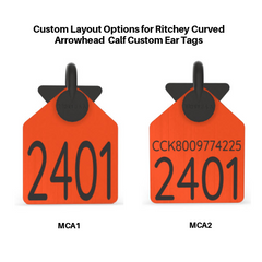 CCK SELLS CURVED ARROW 1 PIECE medium CUSTOM RITCHEY EAR TAGS