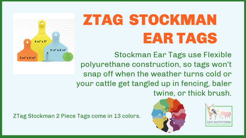 ztag stockman 2 piece ear tags sold by CCK Outfitters the Ear Tag Co