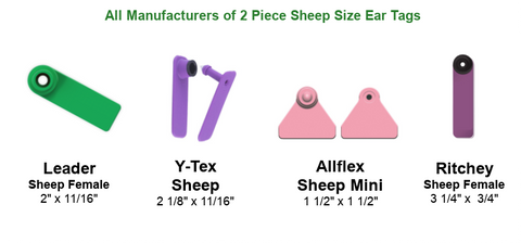 All Manufacturers of 2 Piece Sheep Size Ear Tags