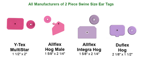 All Manufacturers of 2 Piece Swine Size Ear Tags