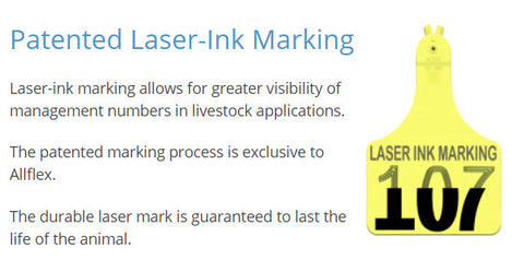 cck sells allflex supermaxi patented laser-ink marked tag. A great tag for row tags in vineyards.