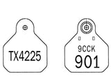 CCK custom ear tags for deer with unique numbers and state id