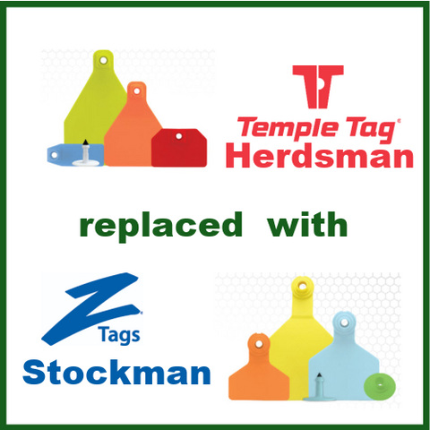 cck sells stockman 2 piece tags that replaced the temple herdsman ear tag