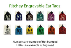 Ritchey engraved ear tags sold by cck outfitters