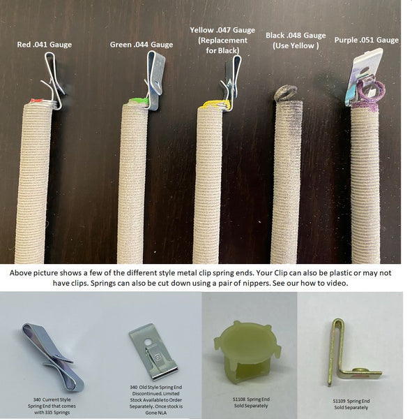 Double Hung Springs and End Clips