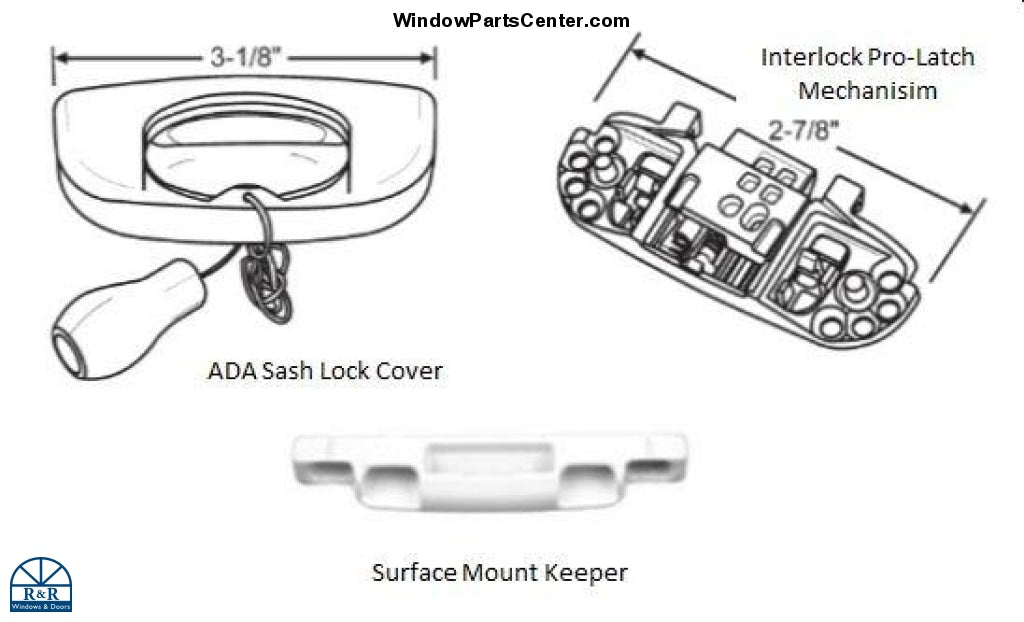 C10000NS Interlock Pro Latch Flip Auto Lock Kit Sash lock Cover, S