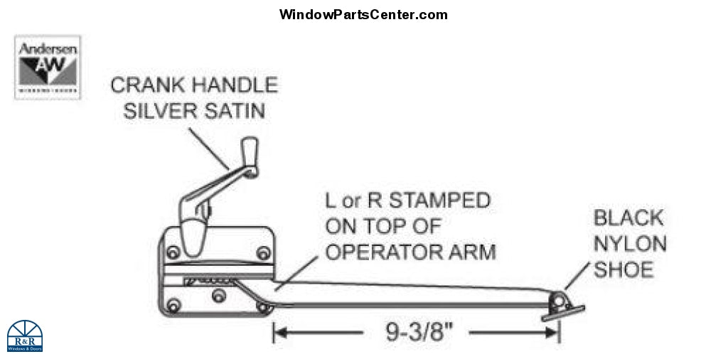 S1047 - Andersen Window Sill Mounted Casement Operator 9 3/8 Inch