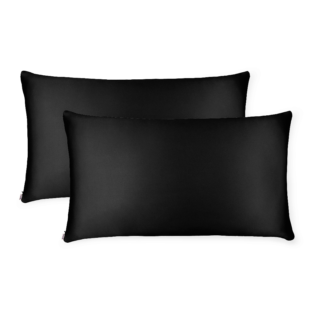 2 Black Silk Pillowcases King Size Zippered Shhh Silk Reviews