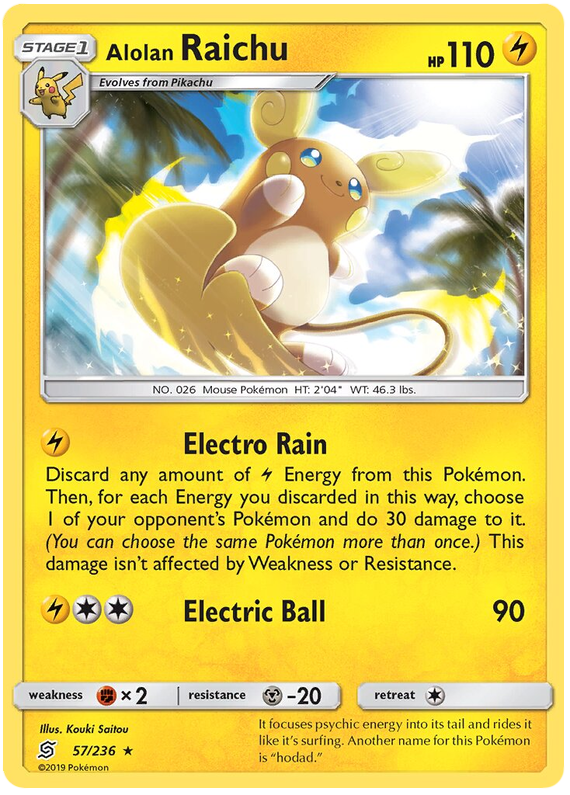 Pokemon TCG - UNIFIED MINDS - 057/236 - ALOLAN RAICHU - Holographic - –  Pick A Present