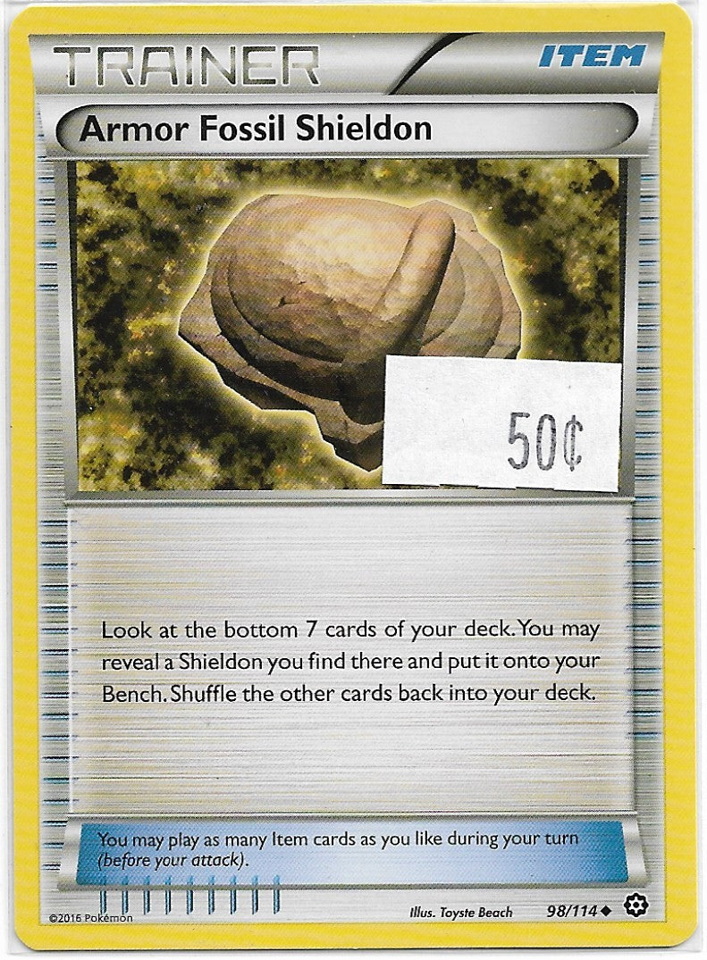Pokemon Steam Siege 98 ARMOR FOSSIL SHIELDON Uncommon Trainer – Pick A  Present