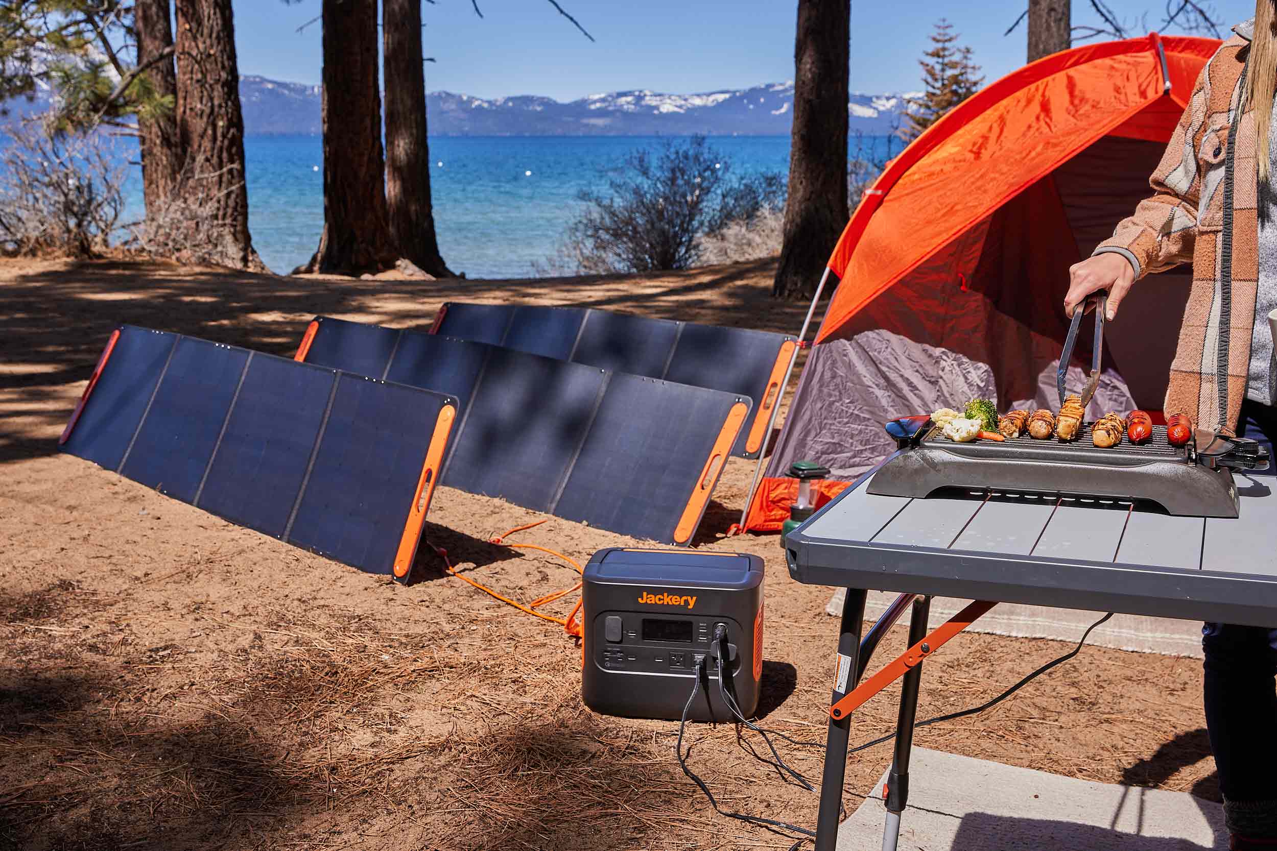 Jackery solar generator for outdoor BBQ