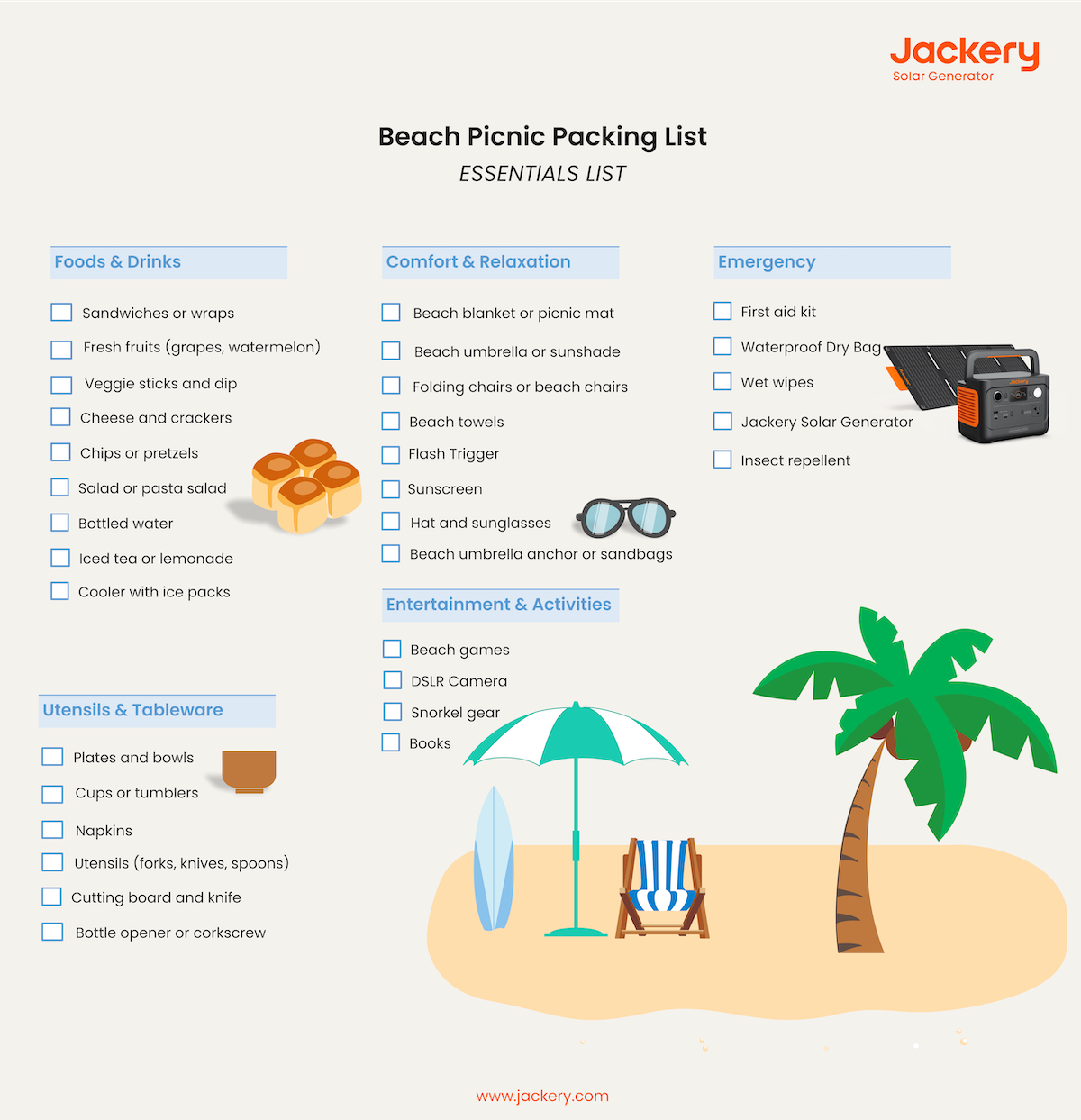 beach picnic list