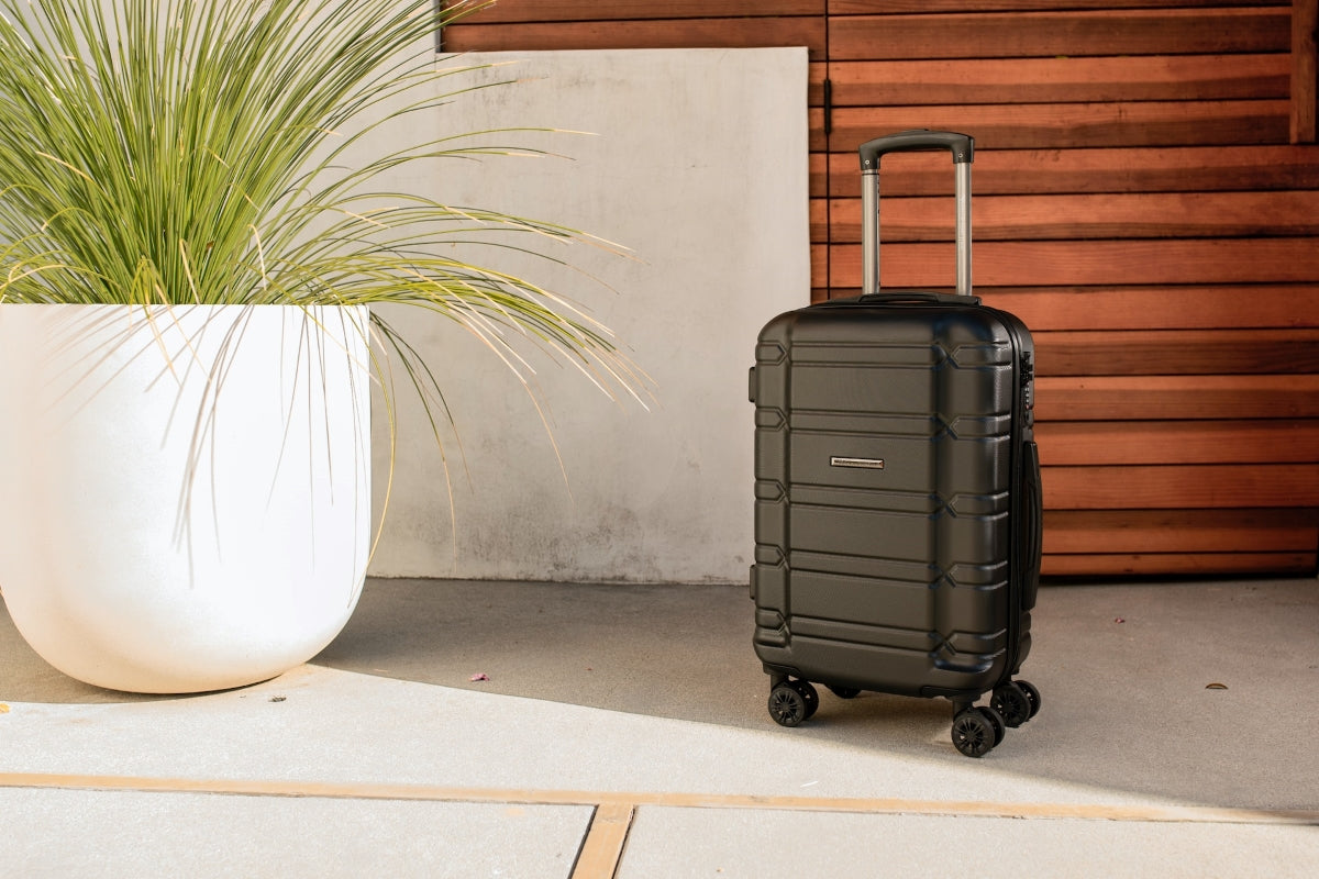 black stylish carry-on suitcase for travelers