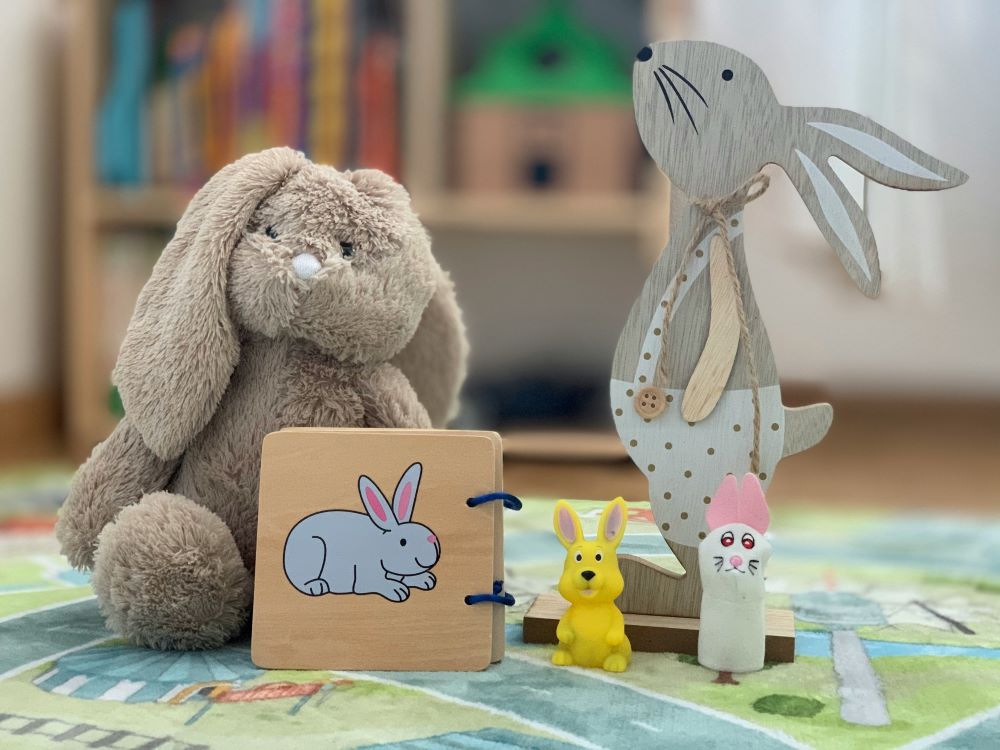 bunny toy set as easter gifts