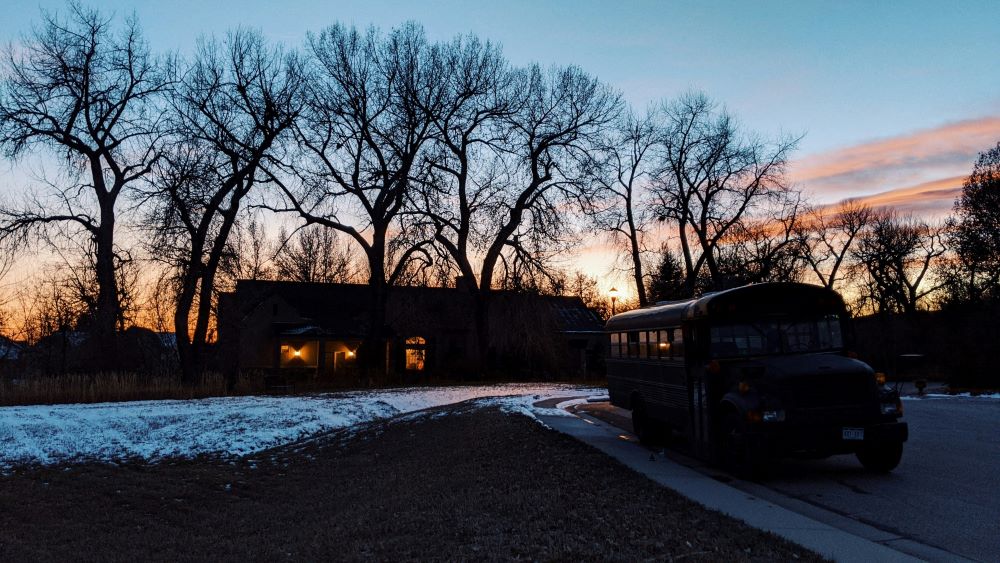 cozy school bus house