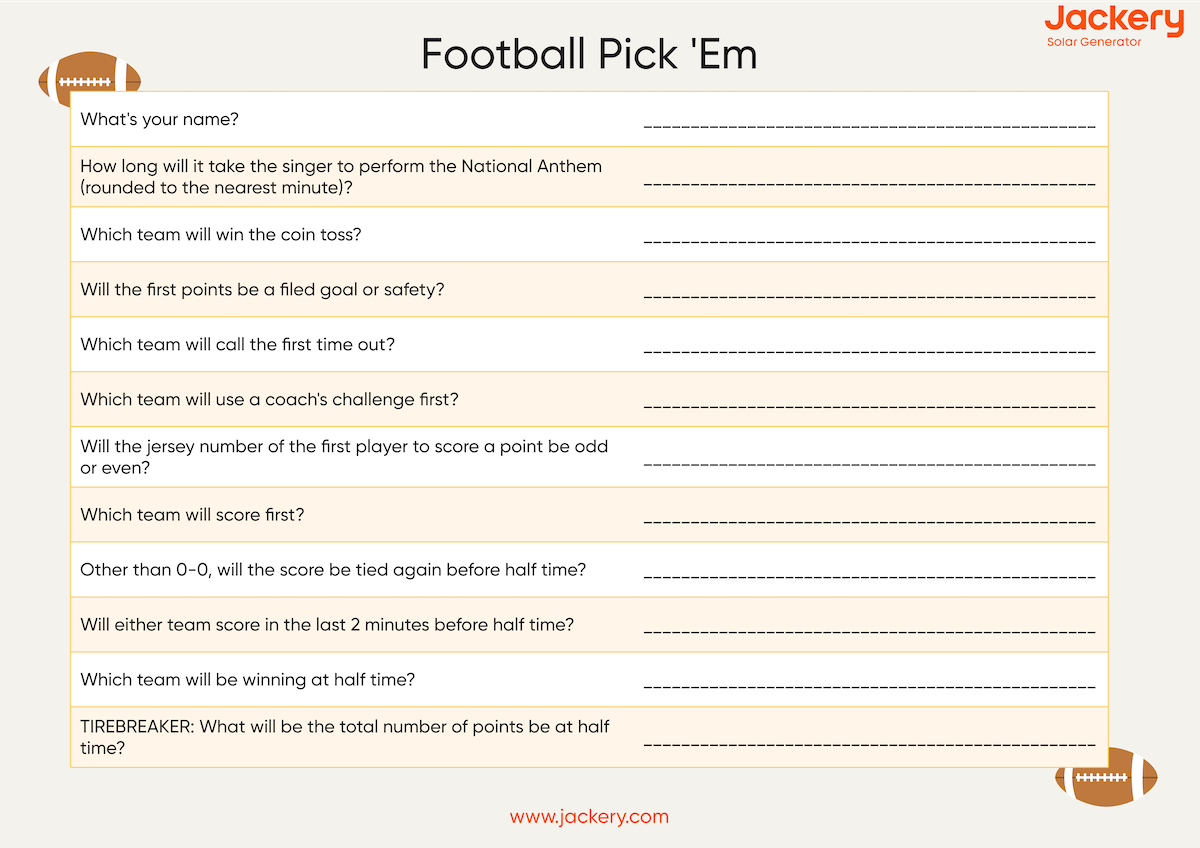 football party game pick em