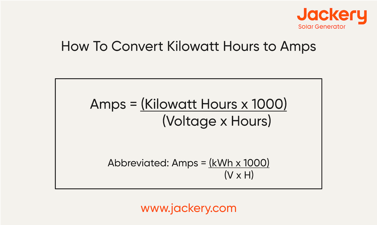 how to convert kilowatt hours to amps