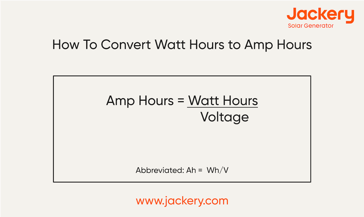 how to convert watt hours to amp hours