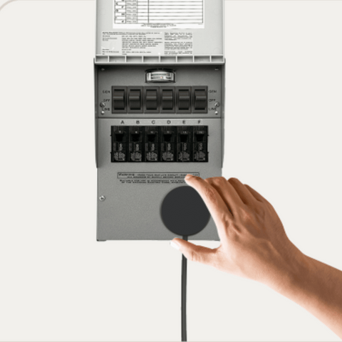 insert other end of power cord in transfer switch