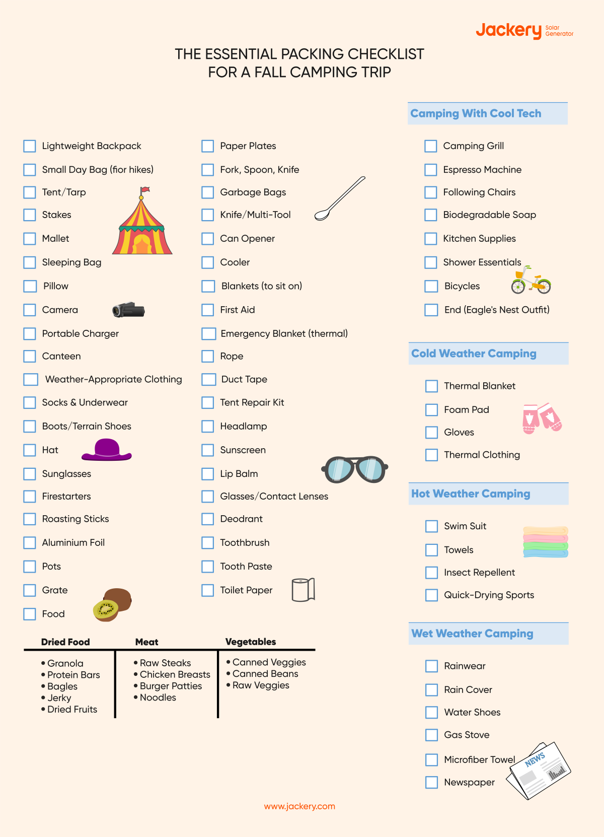 must have fall camping checklist
