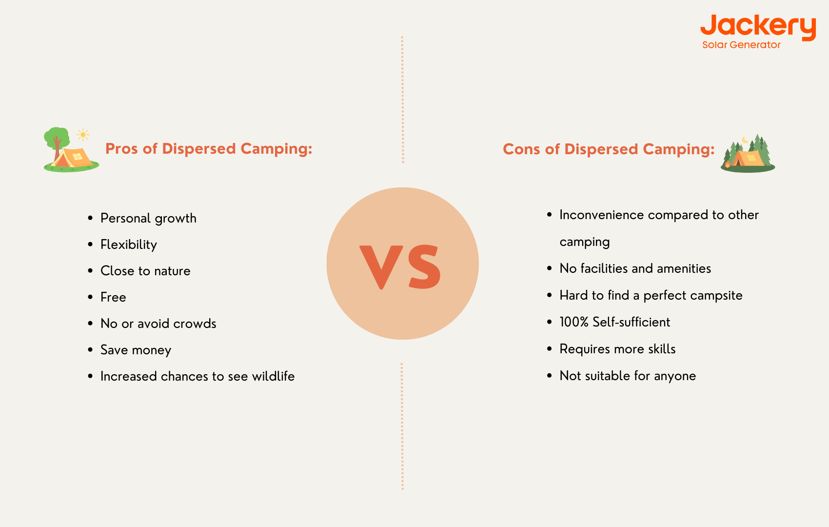 pros and cons of dispersed camping