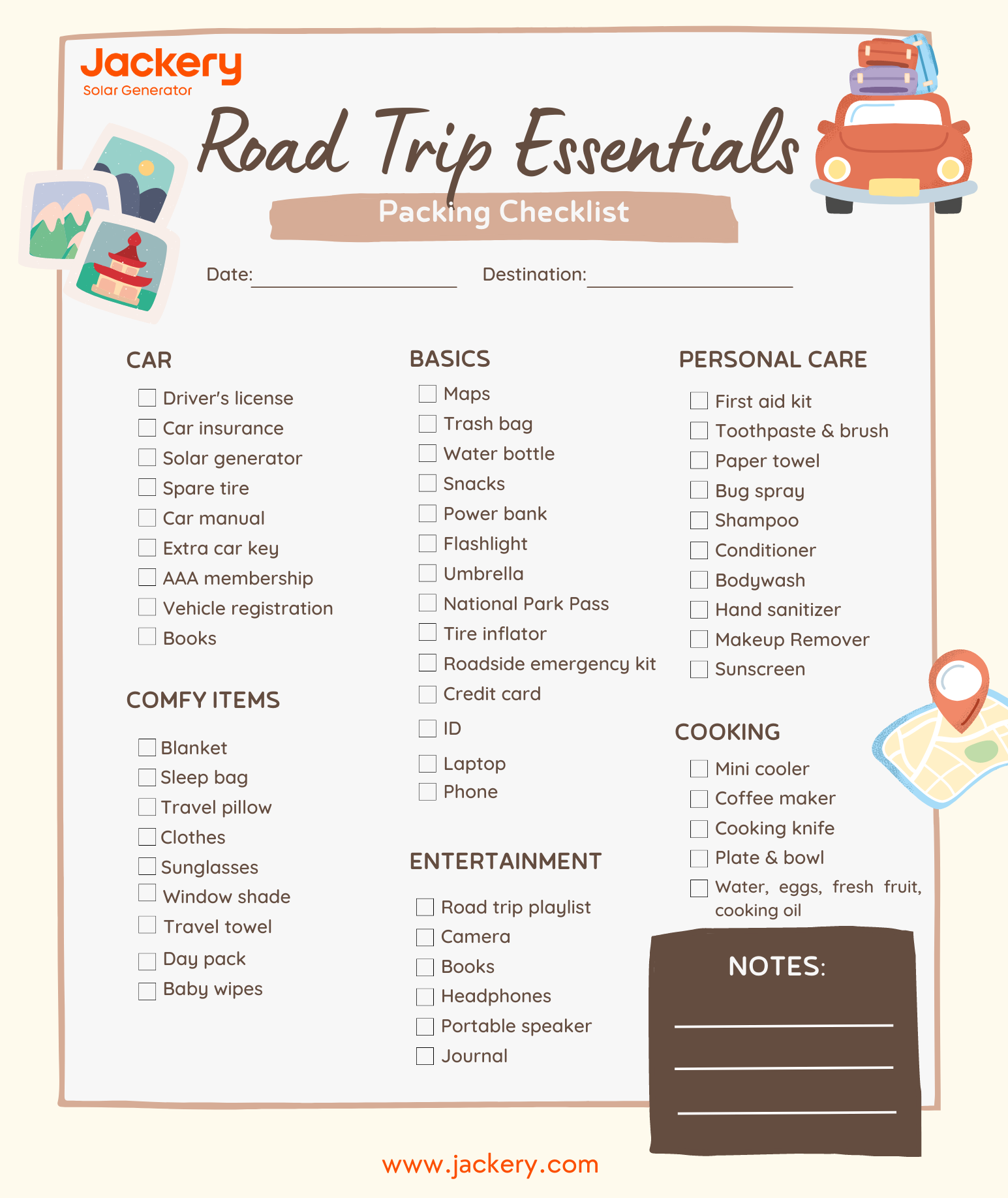 road trip essentials packing list