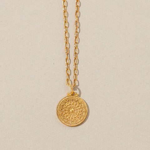 Medallion necklace, Solid 9kt Yellow Gold