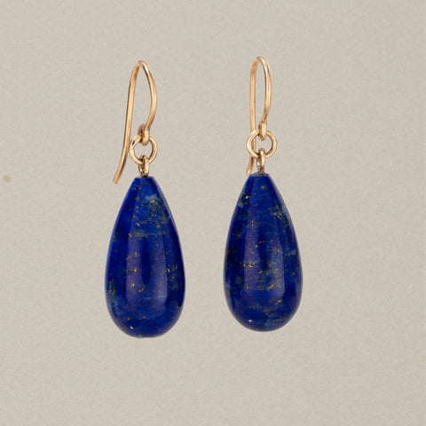 Freya Earring, Lapis Lazuli, Solid 9kt Yellow Gold