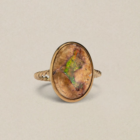 Como Ring, Mexican Opal, 9kt yellow gold