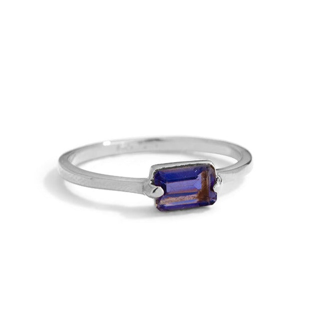 Baguette Amethyst Ring in Silver Kerry Rocks Jewellery