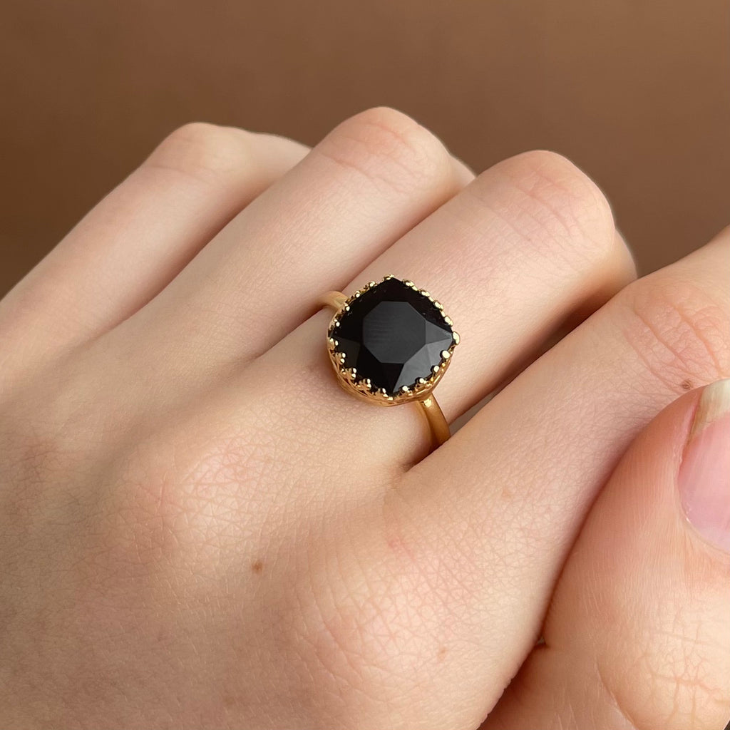 Amelia Ring Black Onyx Gold Kerry Rocks Jewellery 3264