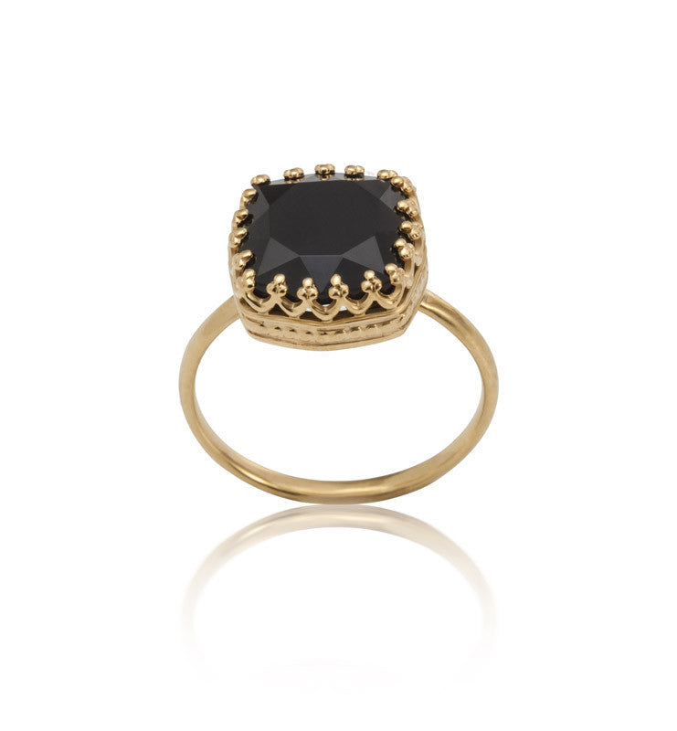 Amelia Ring Black Onyx Gold Kerry Rocks Jewellery 