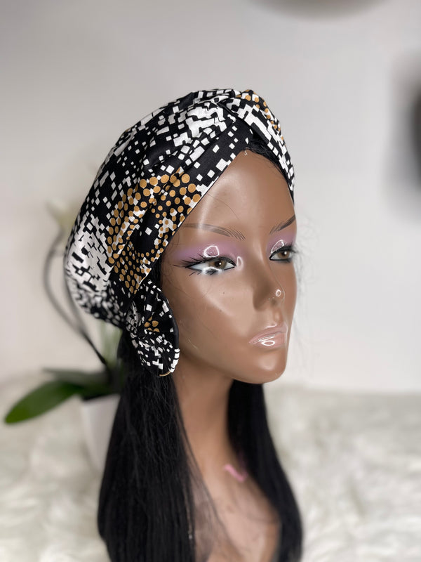 Star Galaxy Satin Lined Turban With Earrings