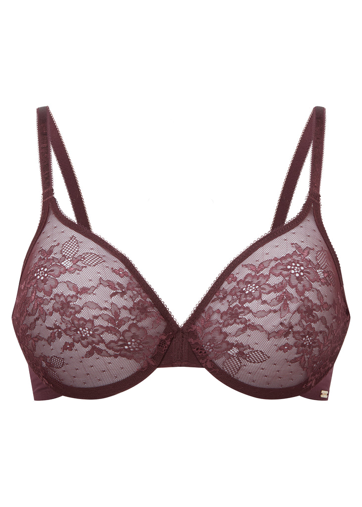 Gossard Glossies Lace Bordeaux Red Thong, Gossard