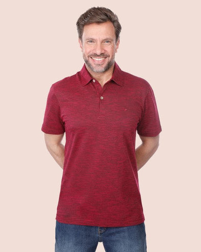CLASSIC FIT TEXTURED POLO SHIRT - WINE– Dockland